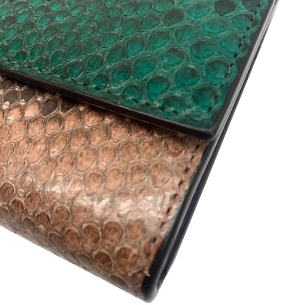 GUCCI Line Wallet Python Leather Snake Bifold Lon… - image 4